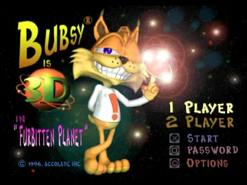 Bubsy 3D - Furbitten Planet (US) screen shot title